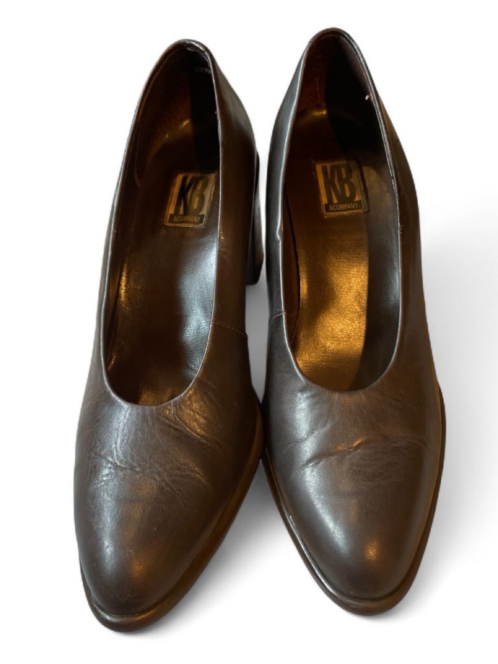 KB Comfort Brown Leather Mid Heel Pump